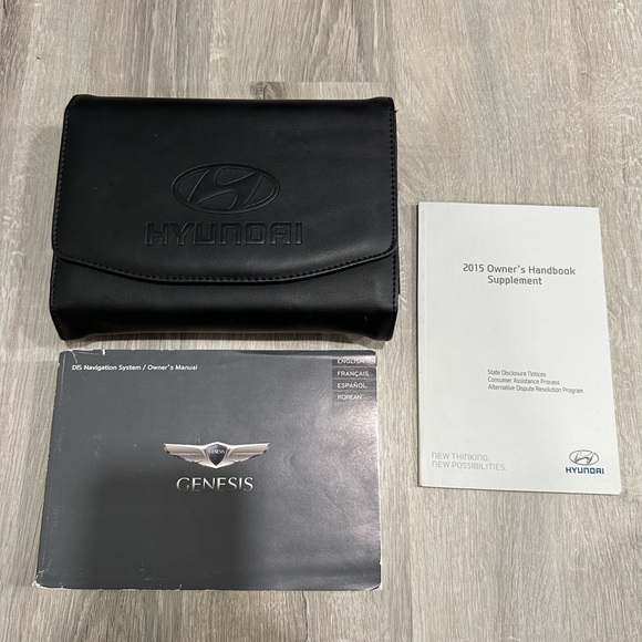 C29 2015 Hyundai Genesis Owner's Manual Book And Leather Case OEM - Picture 1 of 6